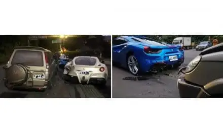 Delivery Driver Asleep at the Wheel Destroys 4 Ferraris