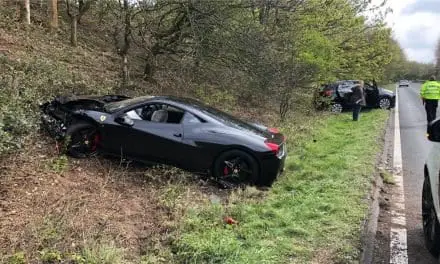 Ferrari 458 in Worcestershire Crash